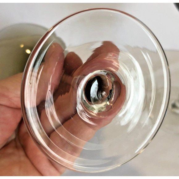 Set 2 Smoke Gray & Clear Large Wine Glasses Goblets Stemmed 9" Tall Barware Mod - Picture 3 of 3